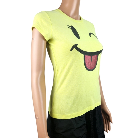 Justice "Smile" Youth T-Shirt Sz 12 Summer Bright Happy - Picture 3 of 6